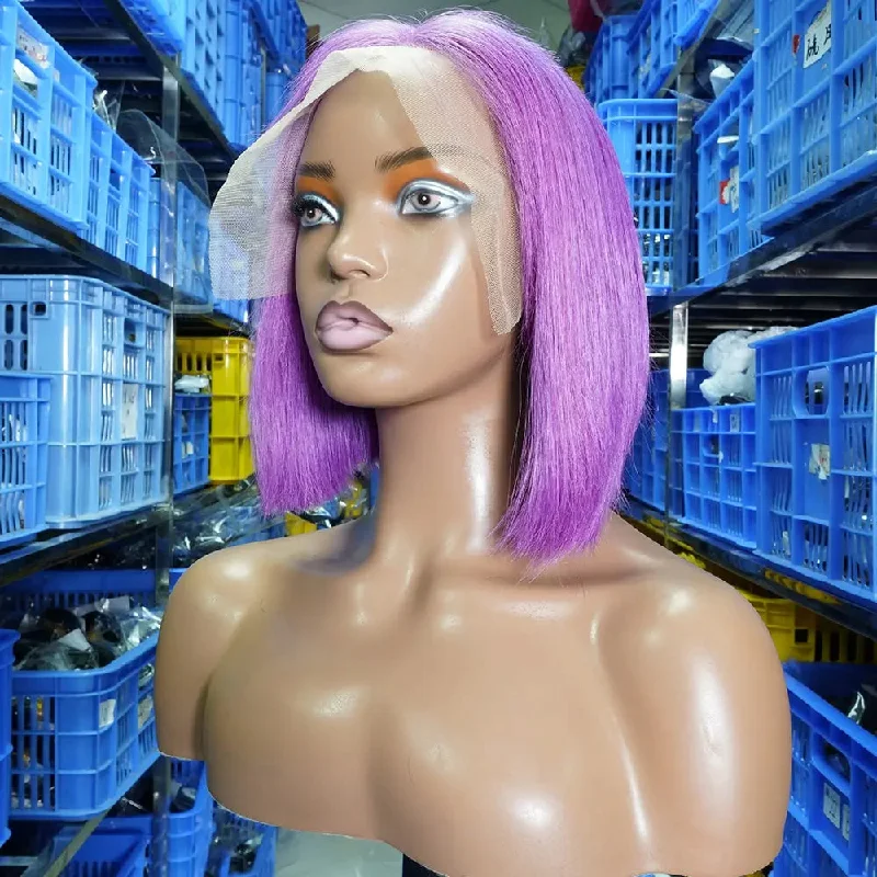 Purple-13*4 bob wig