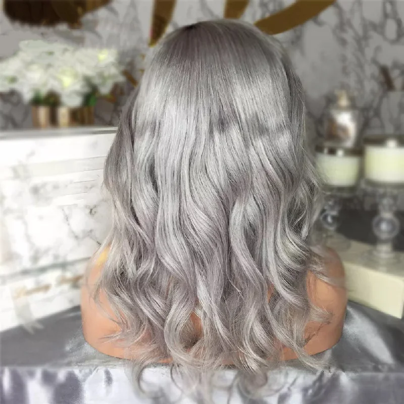 1b Ombre Gray Short Bob Straight 360 lace Human Hair Wig sliver Blonde Lace Frontal Wig for Women Virgin 13x4 Lace Front wig