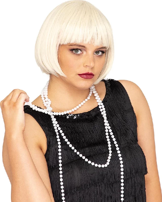 20s Flapper Deluxe Platinum Blonde Bob Wig