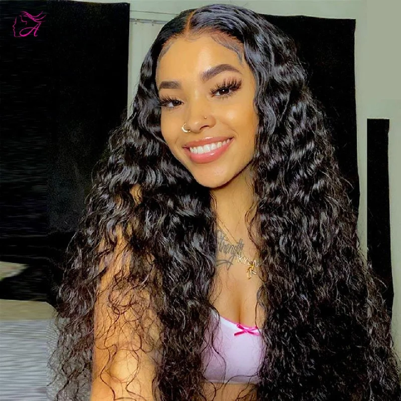 220Density HD Lace Frontal Wig Indian Transparent 13x4 Deep Wave Lace Front Human Hair Wigs With Baby Hair Remy Lace Closure Wig