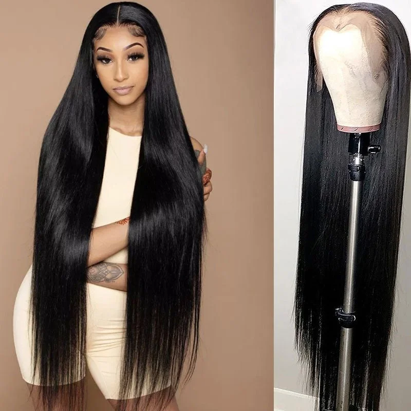 360 Hd Transparent Straight Lace Front Wig 30 40 Inch Lace Front Human Hair Wigs Brazilian For Women 13x4 13x6 Lace Frontal Wig