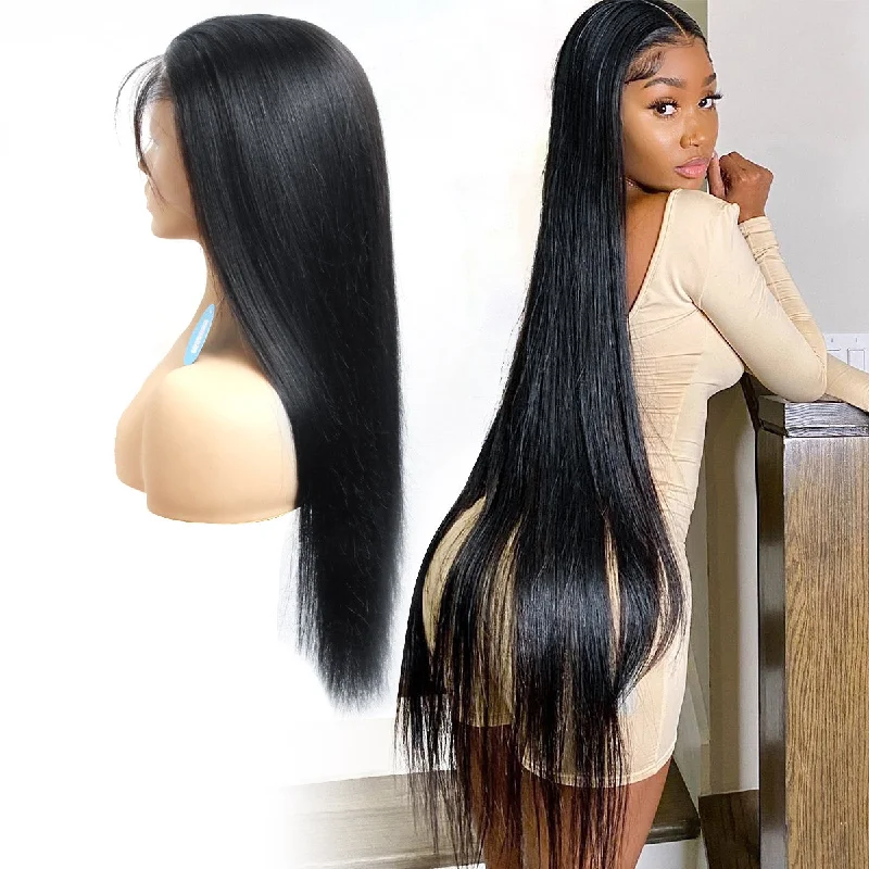 360 Lace Frontal Human Hair Wigs Vendor Full Lace Human Brazilian Hair wig with Baby Hair Transparent for Black Women