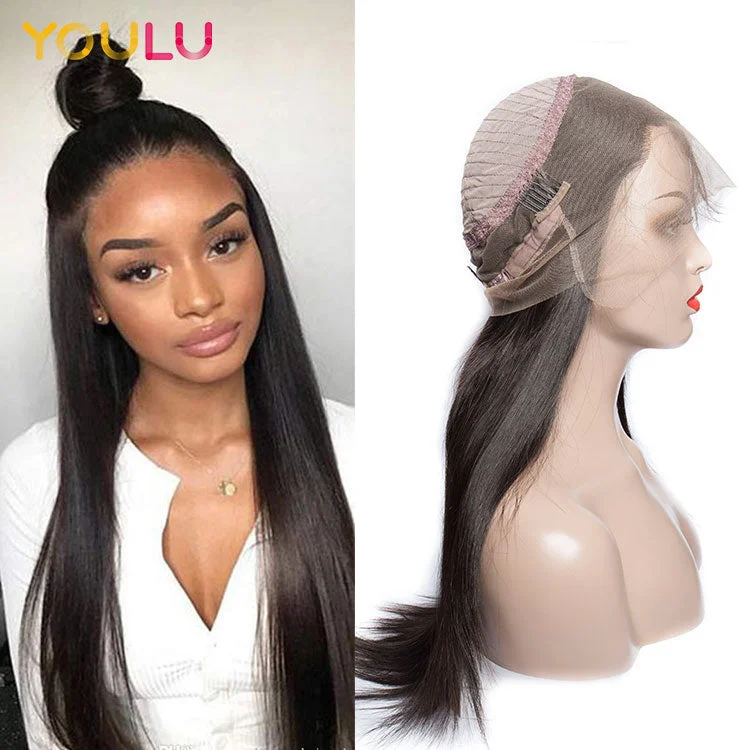 360 Lace Frontal Wig Short Straight Brazilian Lace Front Human Hair Wigs 180 Density Glueless Wigs For Women