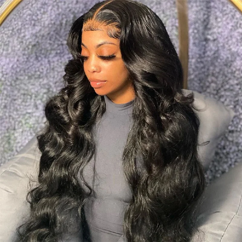 5x5 Closure Wigs Body Wave Skin Melt Swiss Lace Wig