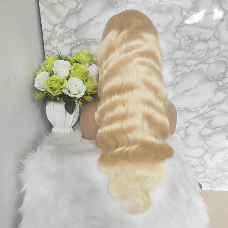 613 blonde 150% 180% Density Human Lace Frontal  Wigs, Top Grade Pre-Plucked 13x4 13x6 HD Transparent Virgin Hair Wig