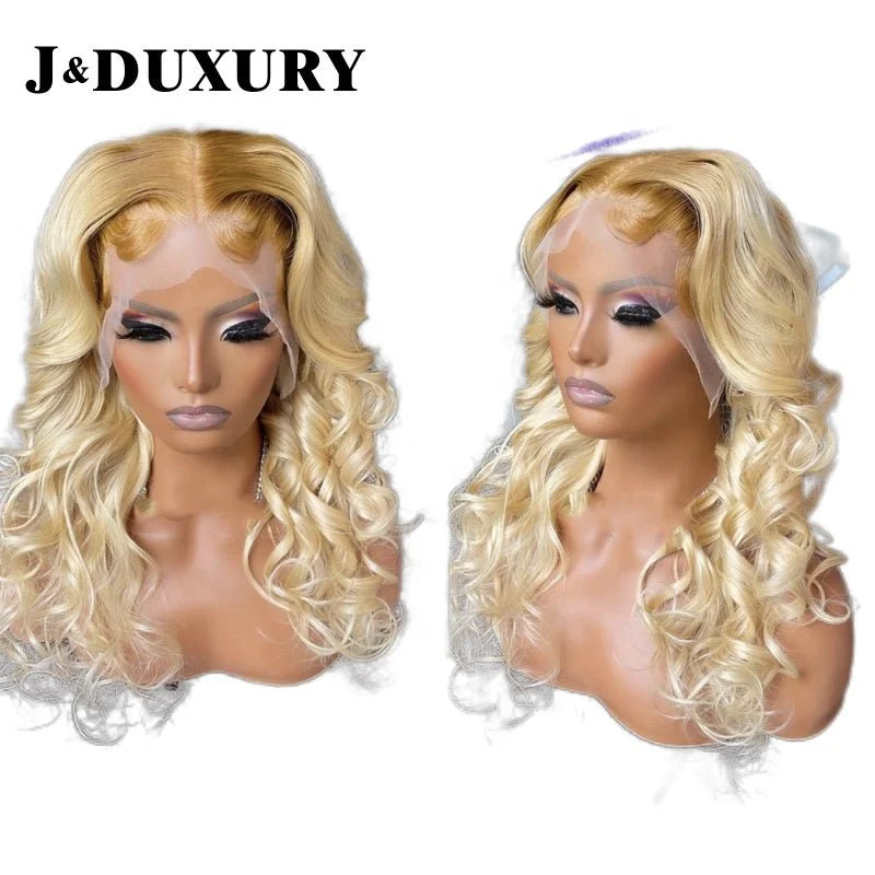 #613 blonde lace wigs  brazilian human hair full lace wigs with baby hair #613 blonde transparent 360 full lace wigs