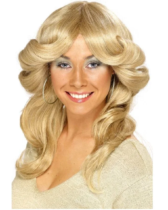 70s Flicked Blonde Wig