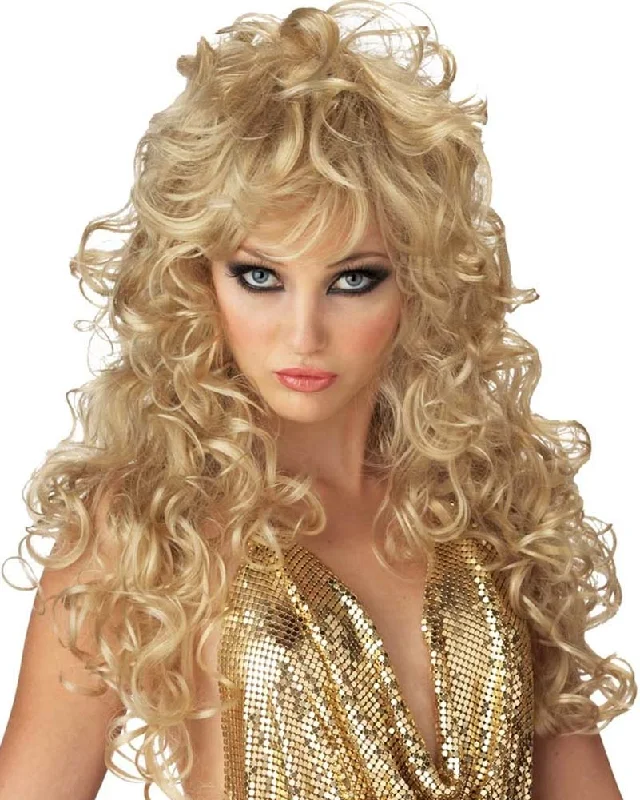 70s Seduction Curly Long Blonde Wig