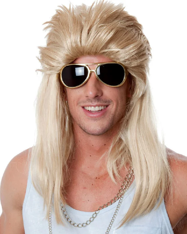 80s Mudflap Mullet Blonde Wig