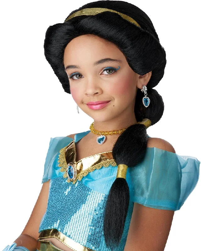 Arabian Princess Black Ponytail Kids Wig