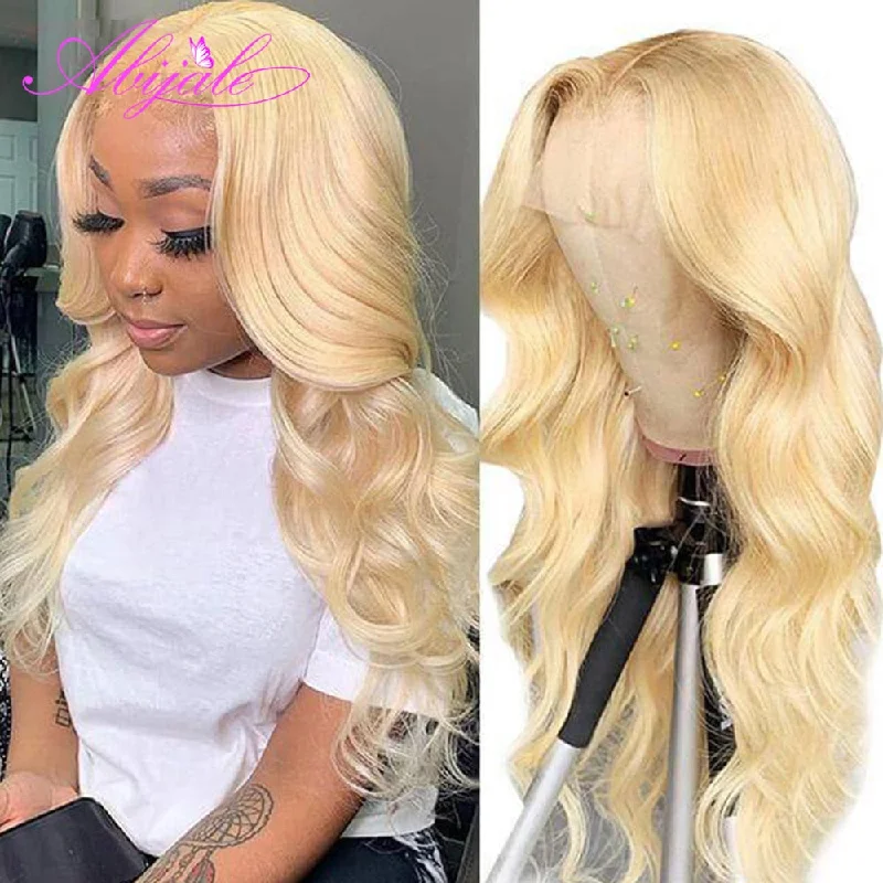 Blonde Lace Front Wig Human Hair 13x4 Body Wave Lace Front Wig 613 HD Lace Frontal Wig Abijale Remy 4x4 Closure Wig Deep Part