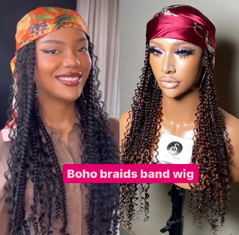 Boho braids band wig