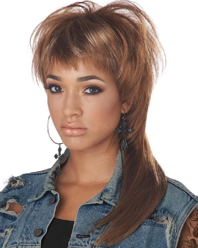 Brown Femullet Wig