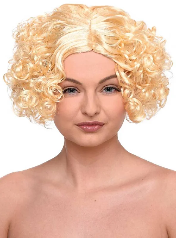 Curly Blonde Bob Womens 1920s Flapper Costume Wig