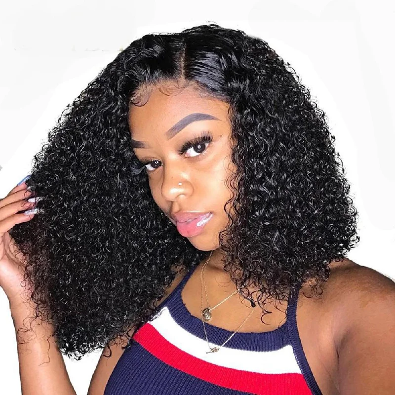 Curly Human Hair Wig 150% Short Bob Lace Front Wigs 13x6 Remy Brazilian Hair For Black Women Pre Plucked