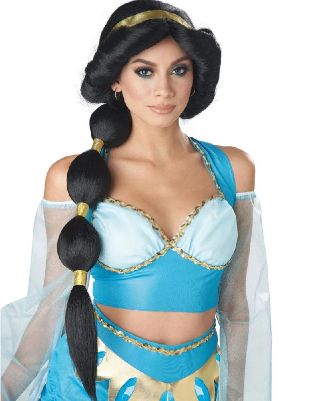 Desert Princess Long Black Ponytail Wig