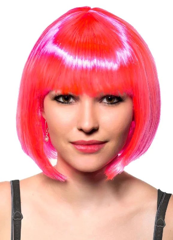 Eden Neon Pink Bob Womens Costume Wig