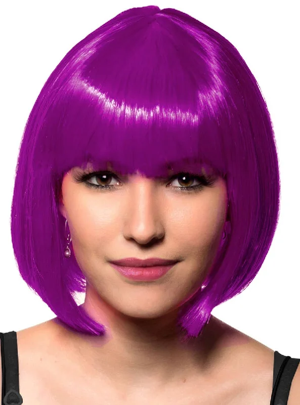 Eden Neon Purple Bob Womens Costume Wig