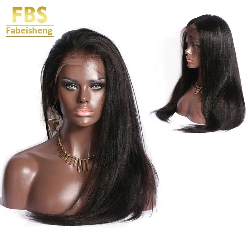 FBS Real Scalp Illusion Deep Wave Italian Yaki Wigs with 100% Human Virgin Hair 360 full lace wig