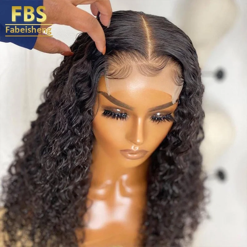 FBS Wholesale 180% Density Italian Wave Wig, 100% Human Indian Hair Lace Wigs 360,  Lace Front Hair for Black Woman