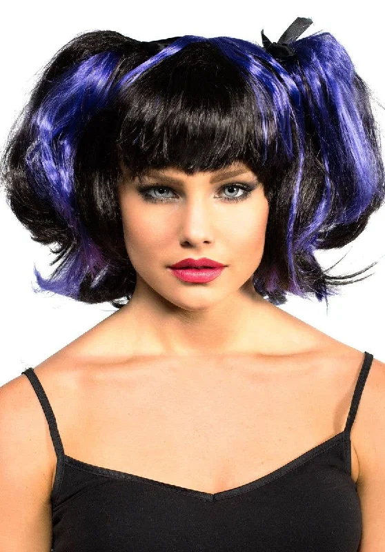 Deluxe Black and Purple Gothic Bad Fairy Wig