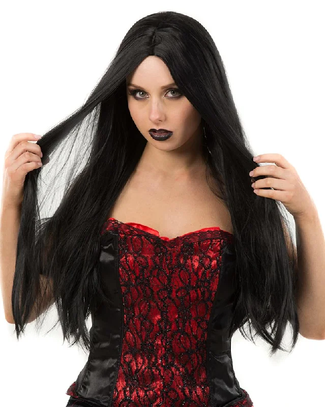 Gothic Deluxe Long Black Wig