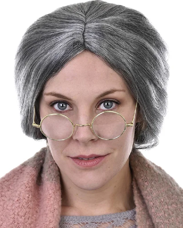 Grandma Short Grey Wig