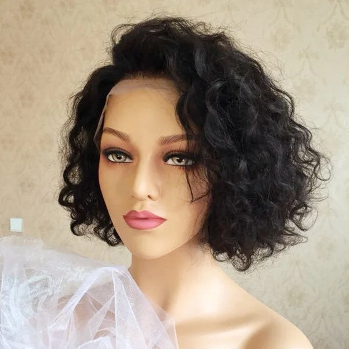 Highknight Pixie Cut wig Human Hair Curly Bob Short Human Hair Wigs Bleached Knots 13x4 Lace Front Wig With Baby Hair