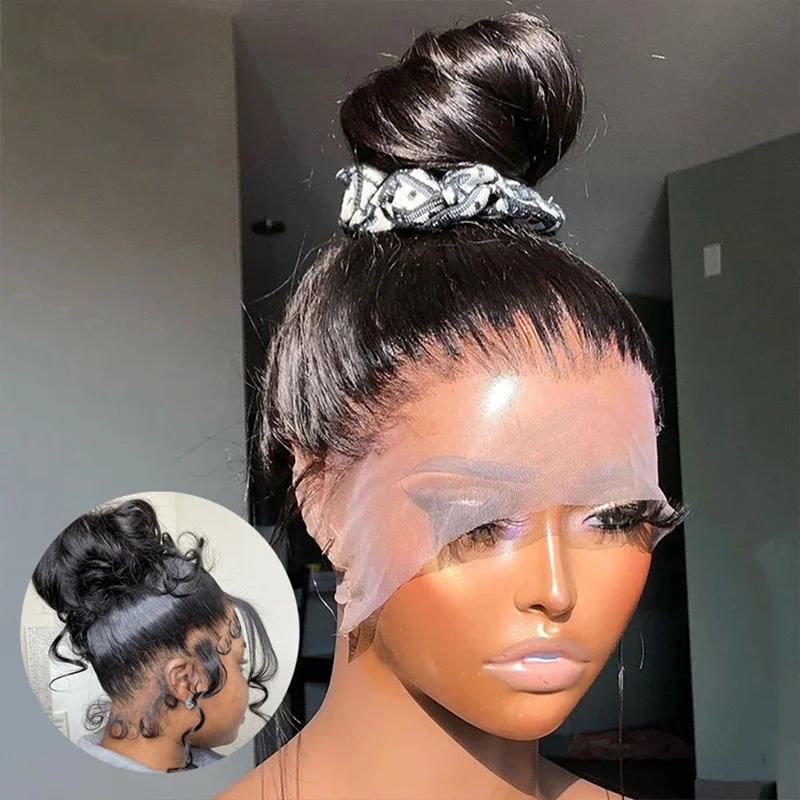 Highknight Pre Plucked 360 Lace Wigs vendor With Baby Hair Wholesale Brazilian Virgin Human Hair Transparent Lace Front Wigs