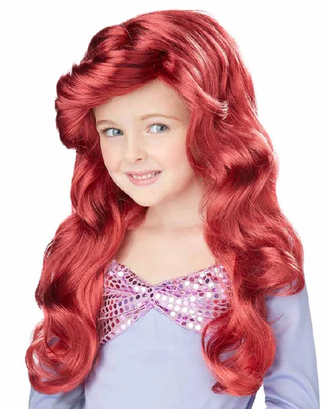 Lil Mermaid Long Red Kids Wig