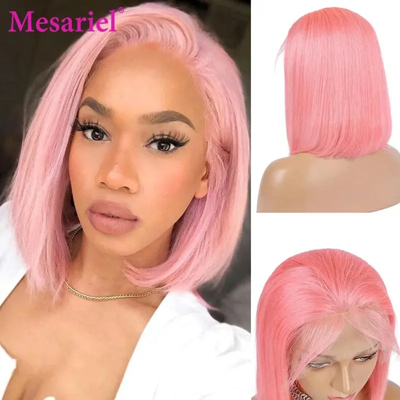 Mesariel Pink Bob 13x4 Lace Front Human Hair