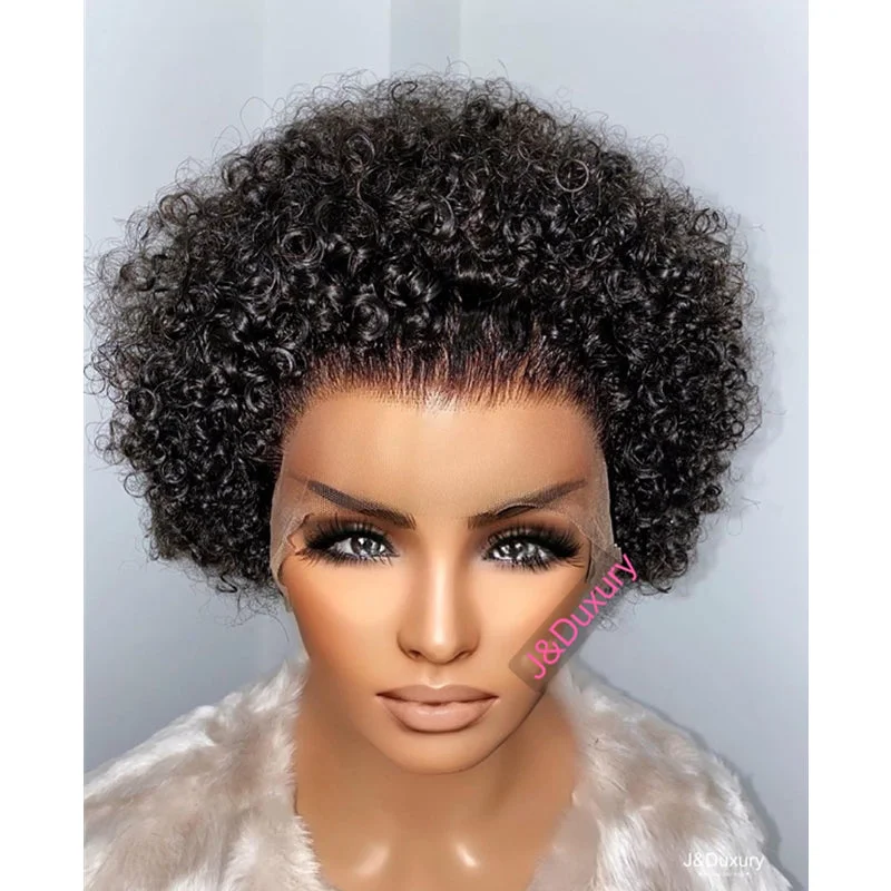 curly hair pixie 13*1 lace wig