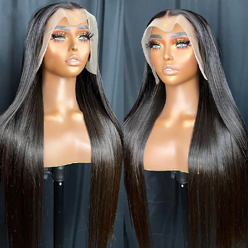 Peruvian Bone Straight Human Hair Wigs 13x4 360 Transparent Lace Frontal Wig for Women Lace Front Human Hair Wigs Pre Plucked