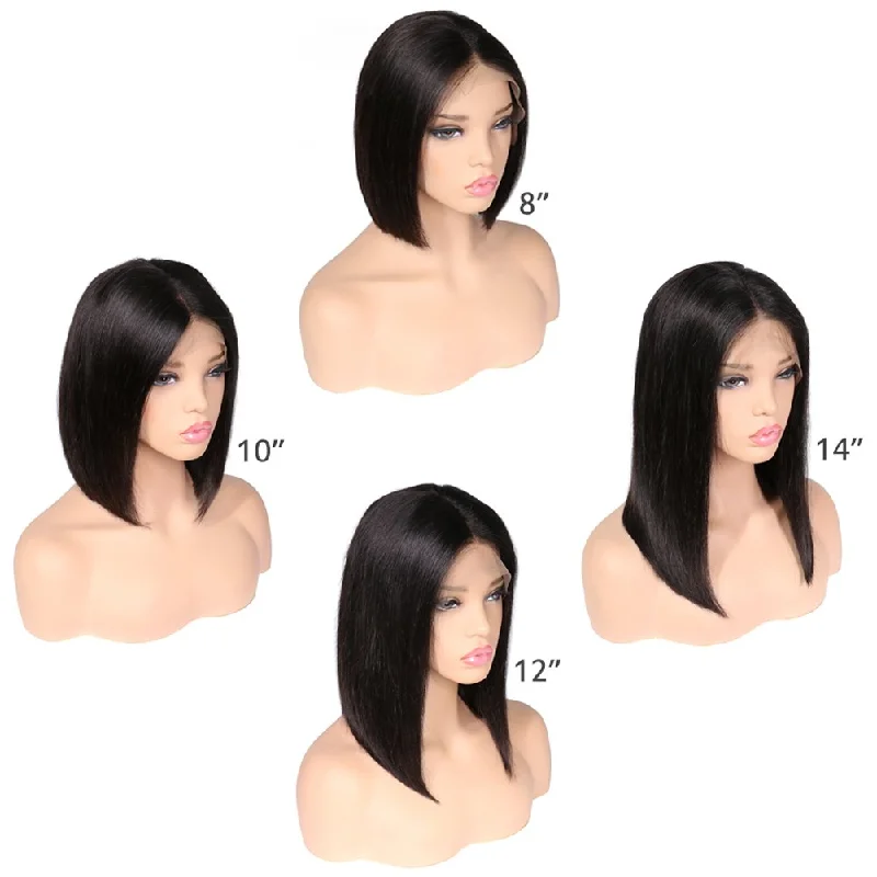 Popular Beauty 8inch-14inch Brazilian Human Hair Closure Short Wig,Wholesale Price  Black Short Bob Wigs For Black Women