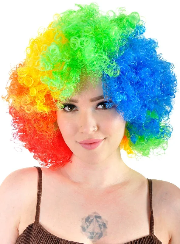 Curly Rainbow Unisex Adults Afro Costume Wig