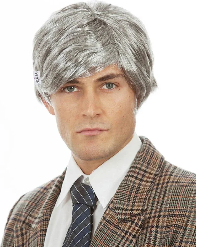 Richie Benaud Style Short Grey Wig