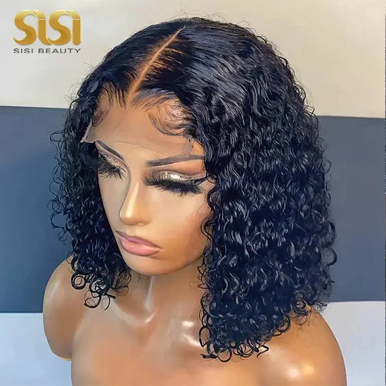 4x4 Closure bob wig-curly