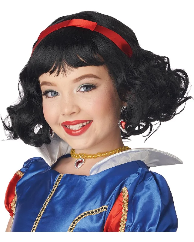 Snow White Black Bob Kids Wig