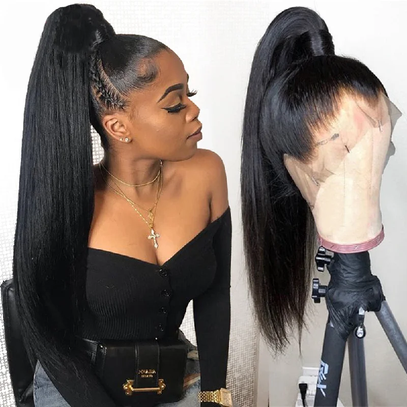 Straight Lace Front Wig With Baby Hair Human Hair For Black Women 13x4 Lace Front Wig 4x4  Closure Wig Straight Human Hair Wigs