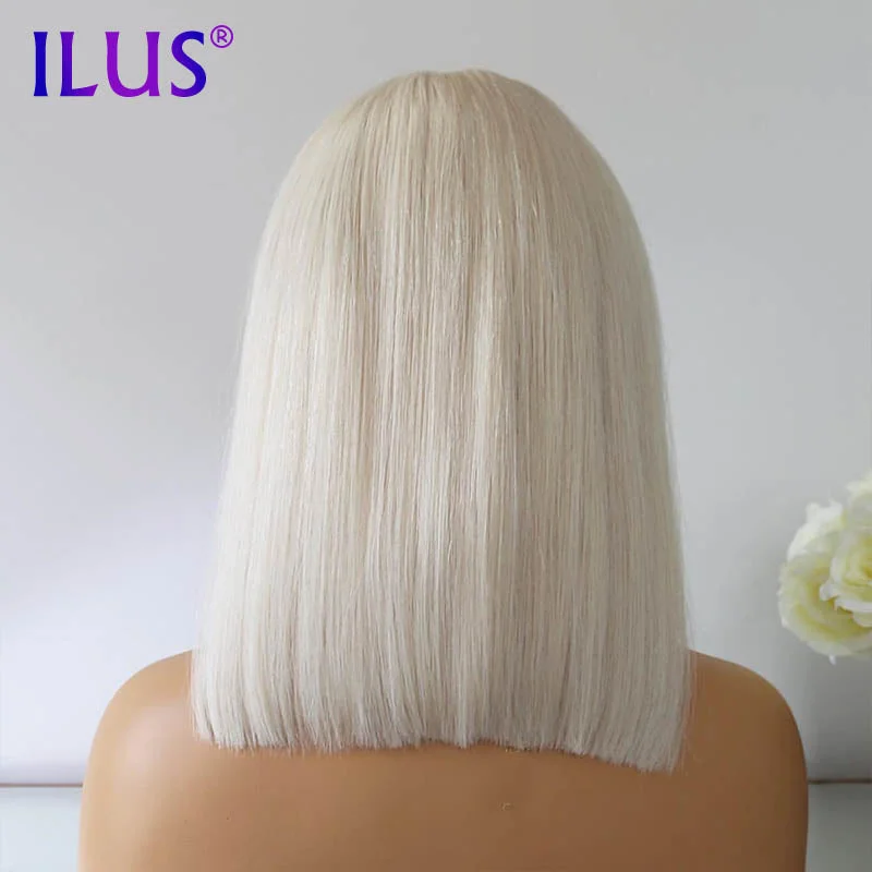 White 60 Colored Lace Frontal Wigs Straight 10 Inch Bob Wigs Short Pixie Cut Full HD Lace Front Human Hair Wigs For Black Women