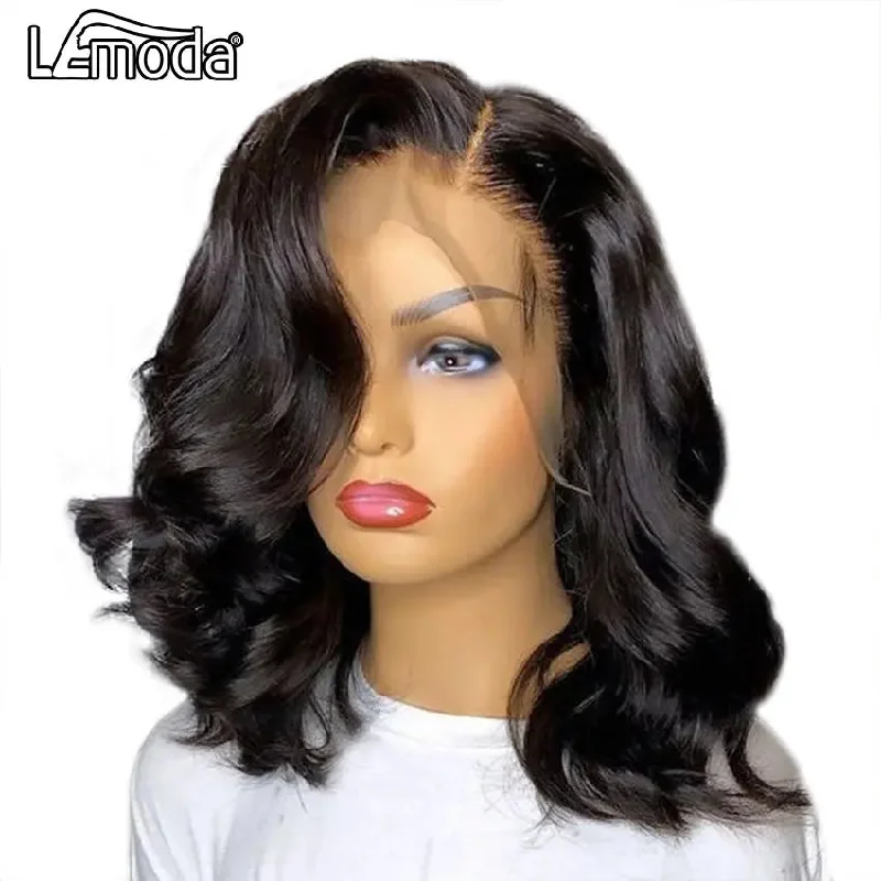 Wholesale HD 13x6 Body Wave Lace Front Human Hair Wigs HD Lace Wig Deep Part Pre Plucked With Natural Hairline Brazilian Bob Wig