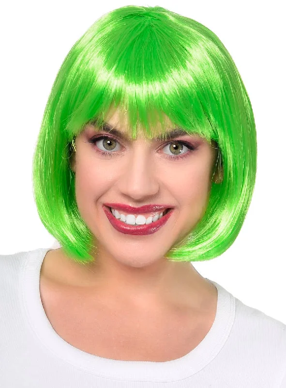 Economy Neon Green Womens Bob Costume Wig