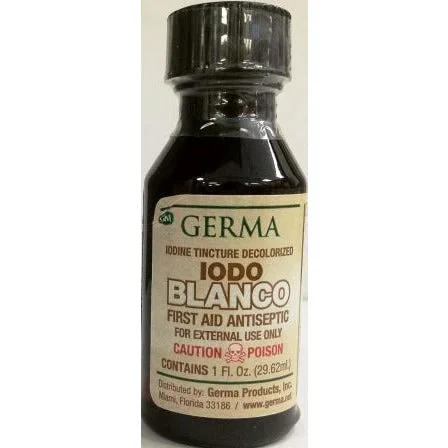 Germa Decolorized Iodine Tincture Iodo Blanco 1 Oz