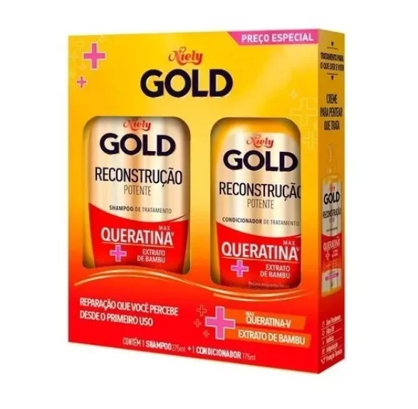 Kit Niely Gold Shampoo E Conditioner Max Keratina V - Niely Gold