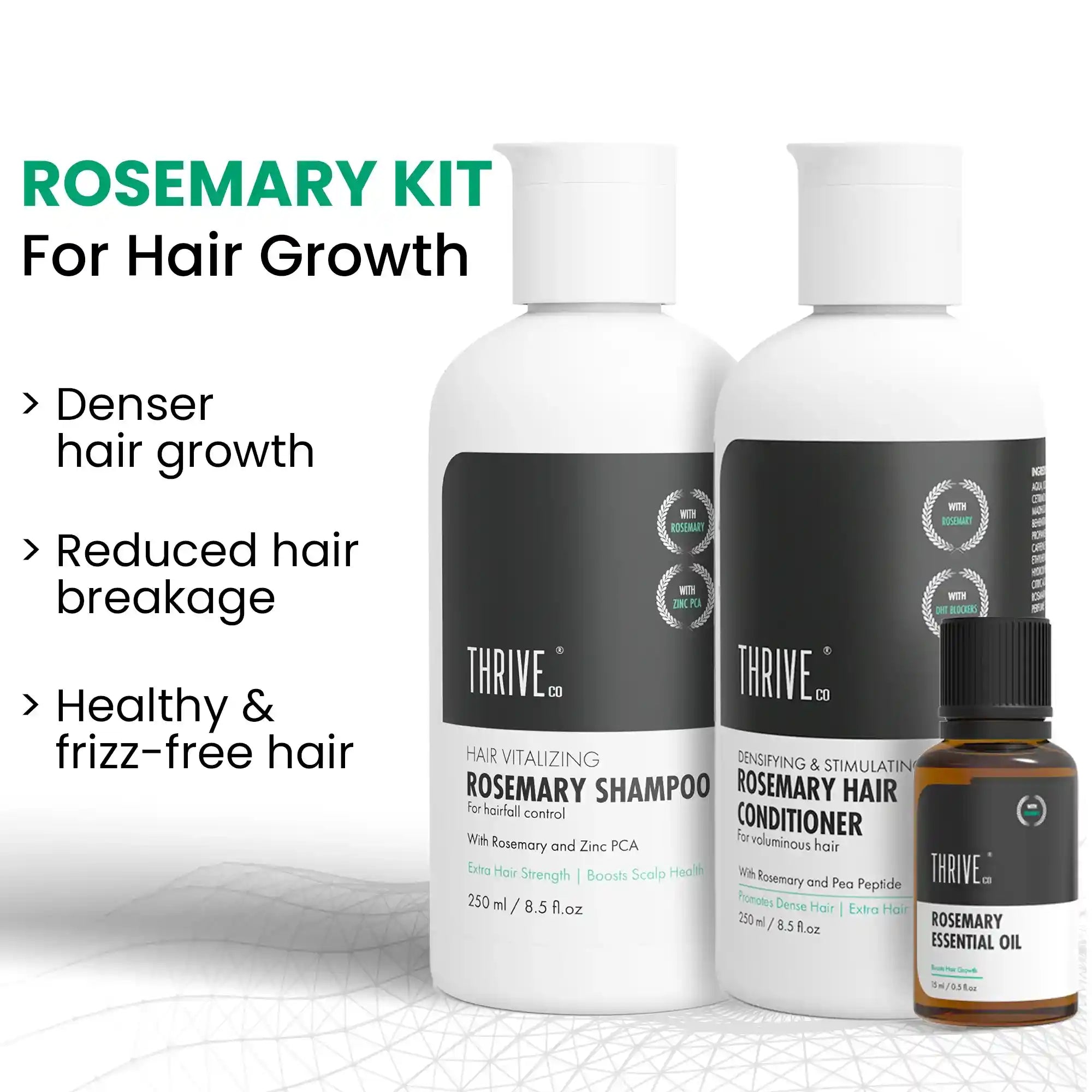 Rosemary Shampoo(250ml), Conditioner (250ml) & Rosemary Essential Oil (15ml) Combo